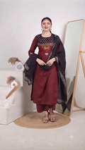 Printed Kurta with Palazzo and Dupatta Set