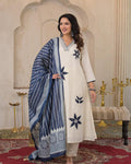 Elegant Off-White Cotton A-Line Kurta Set
