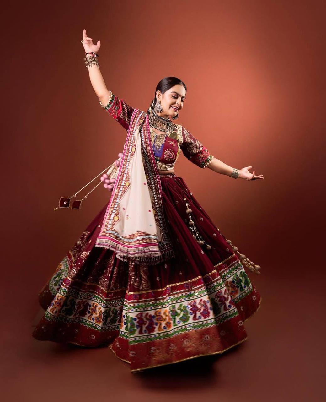 Royal Maroon Special Designer Chaniya Choli Set