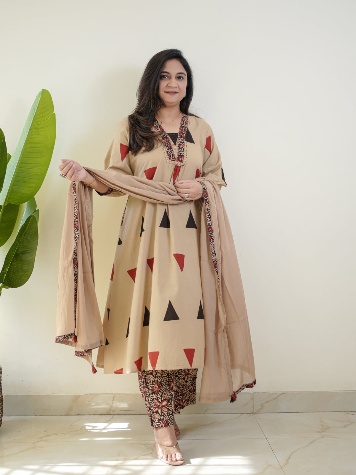Casual & Daily Wear Printed Cotton Anarkali Suit Set