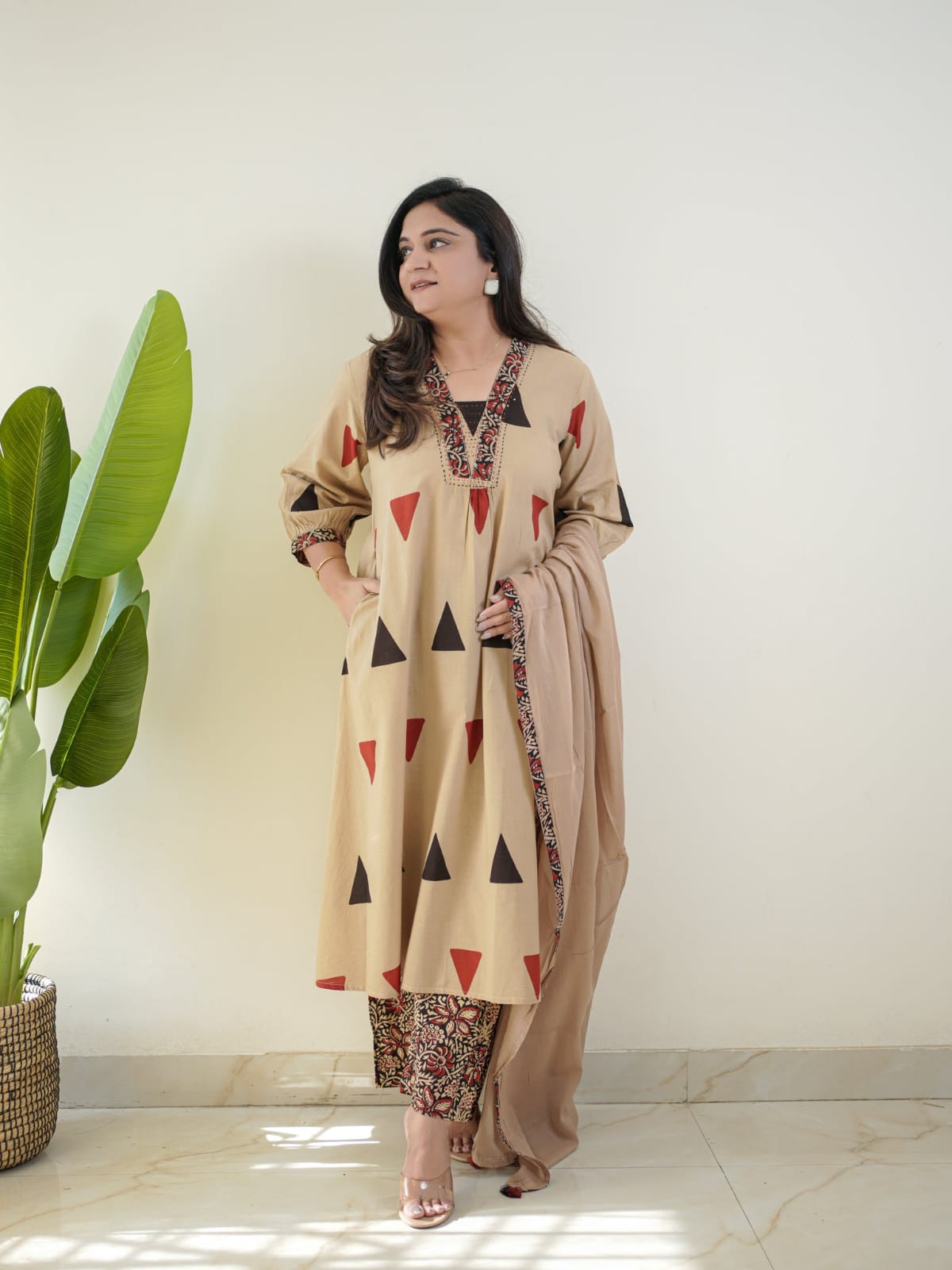Casual & Daily Wear Printed Cotton Anarkali Suit Set