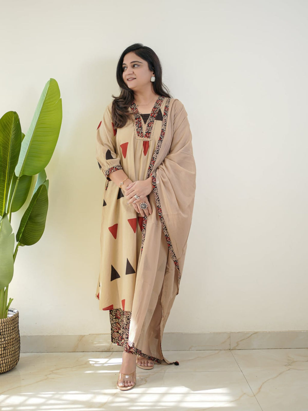 Casual & Daily Wear Printed Cotton Anarkali Suit Set