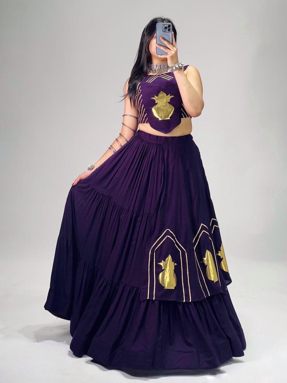 Multi Colour Tiered Lehenga Set