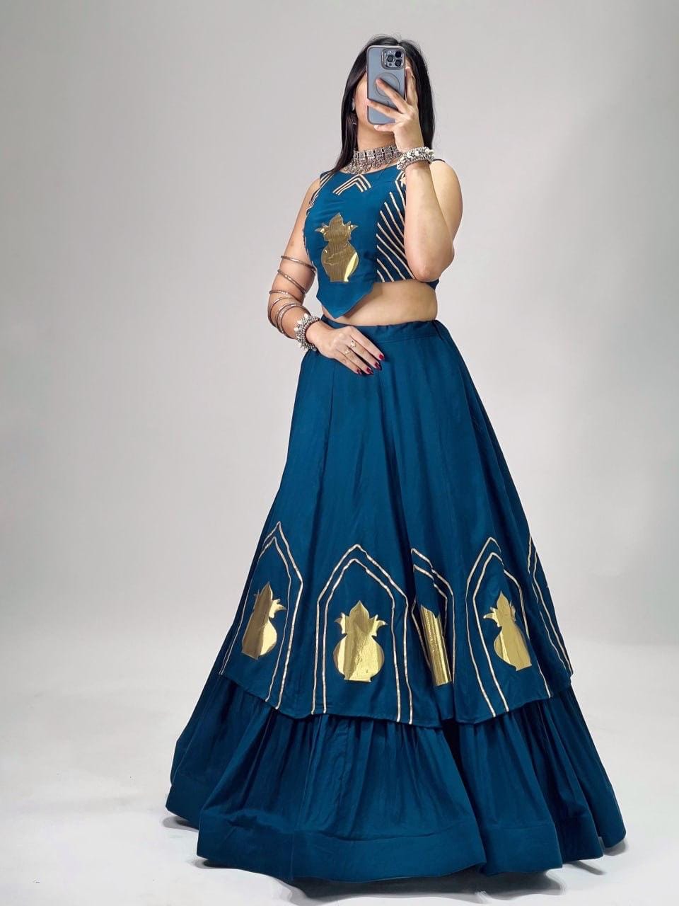 Multi Colour Tiered Lehenga Set