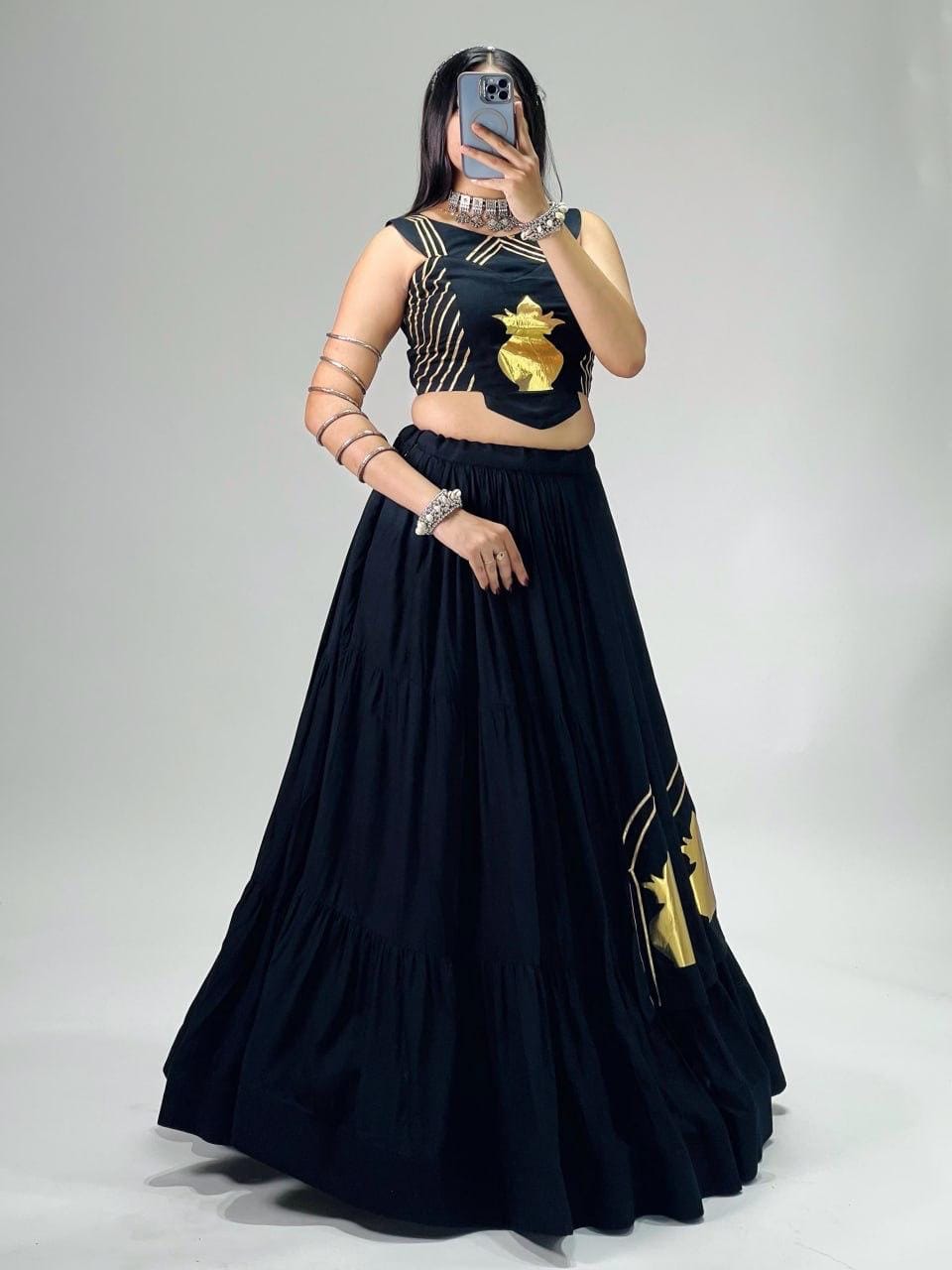Multi Colour Tiered Lehenga Set