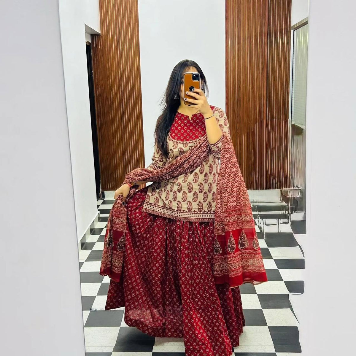 Spacial Gopi dress  Azrakh print set for fastive seesion
