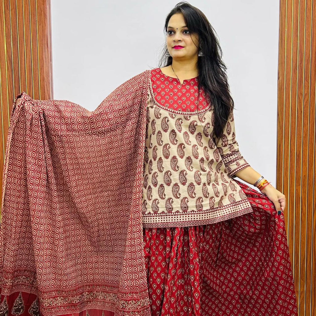 Spacial Gopi dress  Azrakh print set for fastive seesion