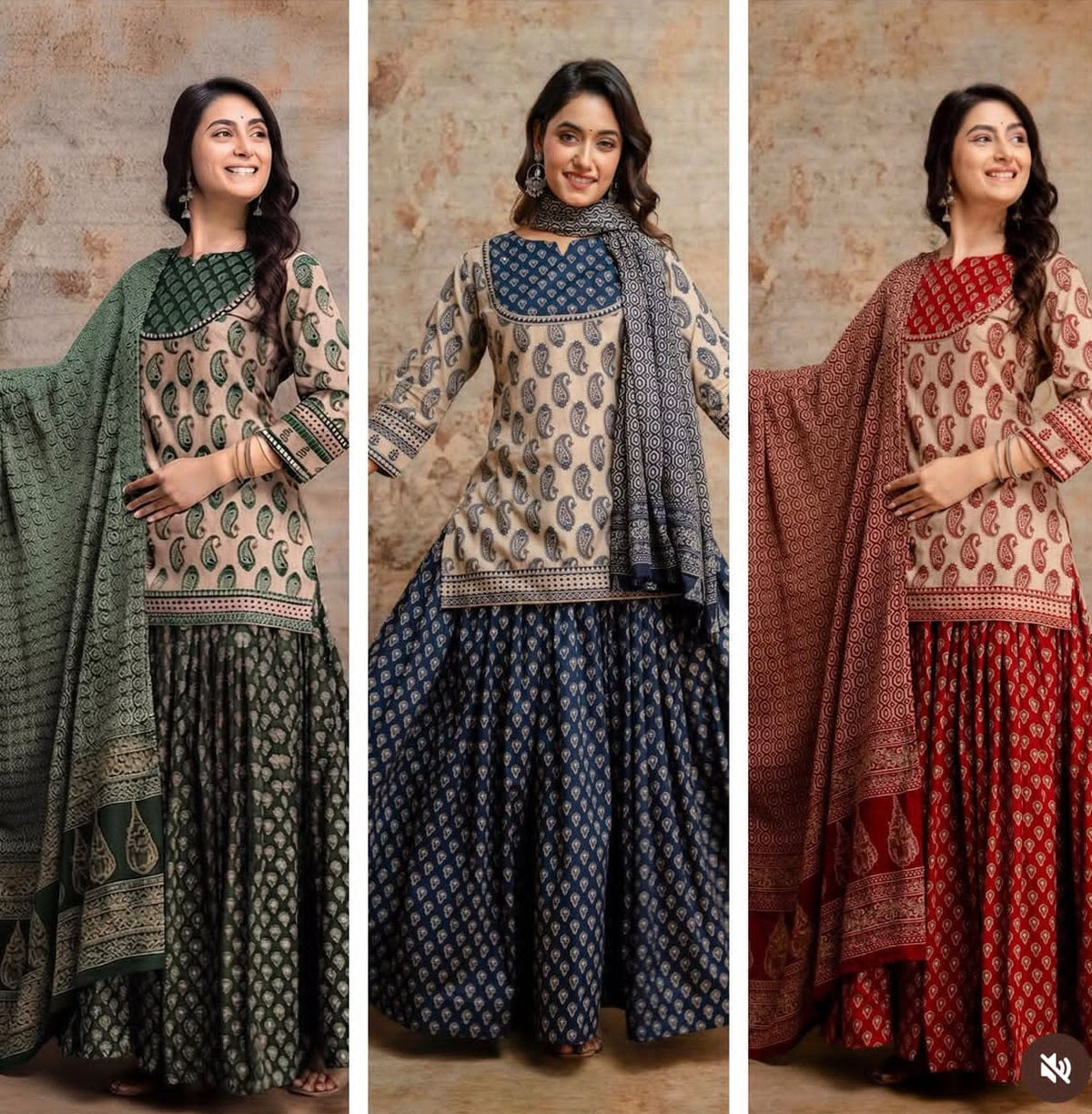 Spacial Gopi dress  Azrakh print set for fastive seesion