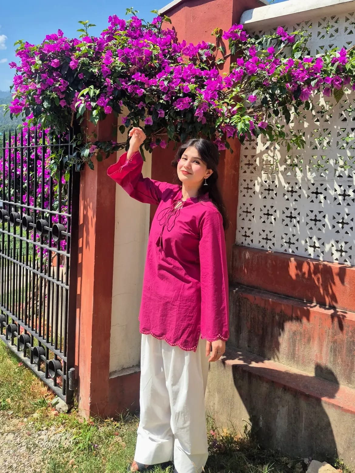 Magenta Pink Cotton Co-ord Set