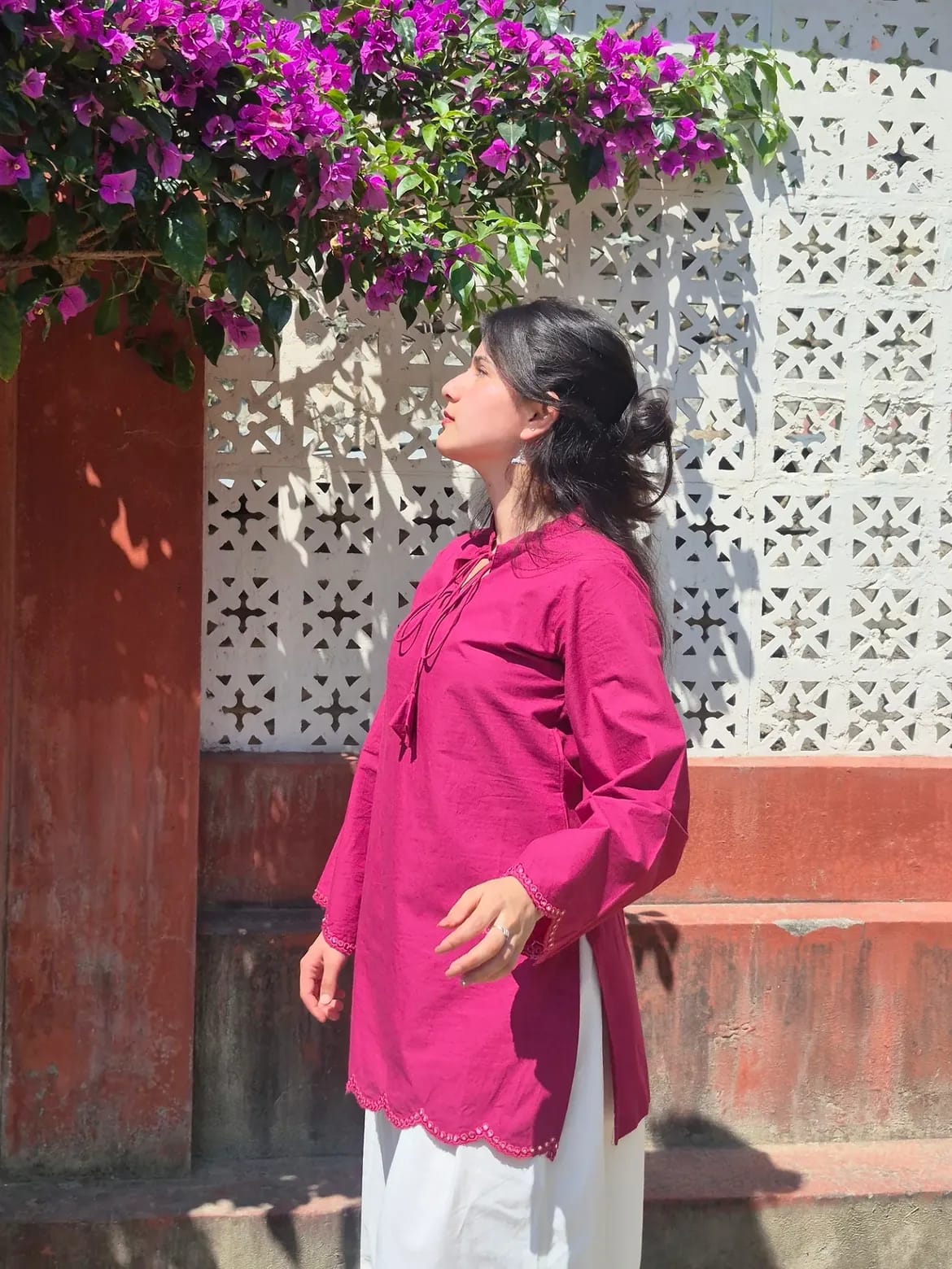 Magenta Pink Cotton Co-ord Set