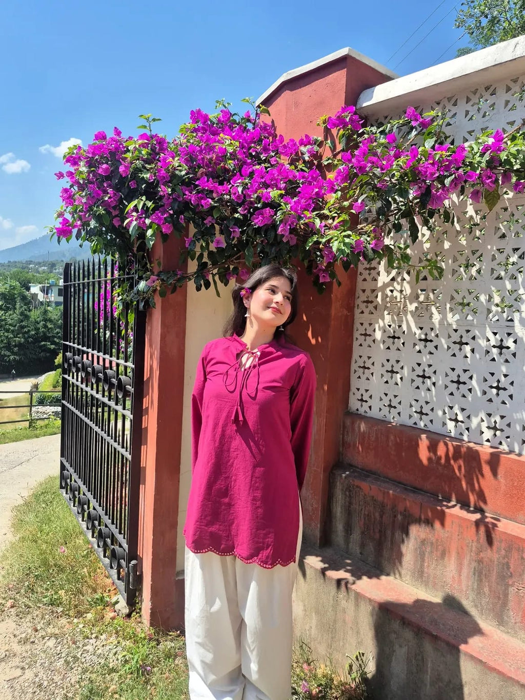 Magenta Pink Cotton Co-ord Set